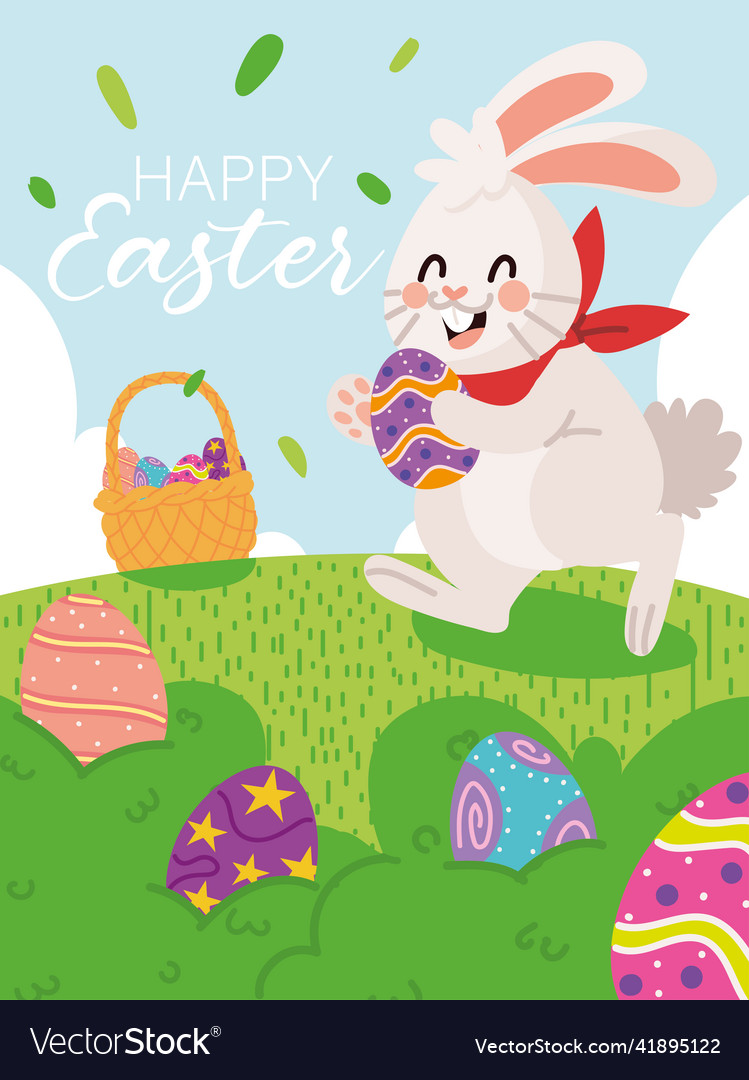 Happy easter poster Royalty Free Vector Image VectorStock