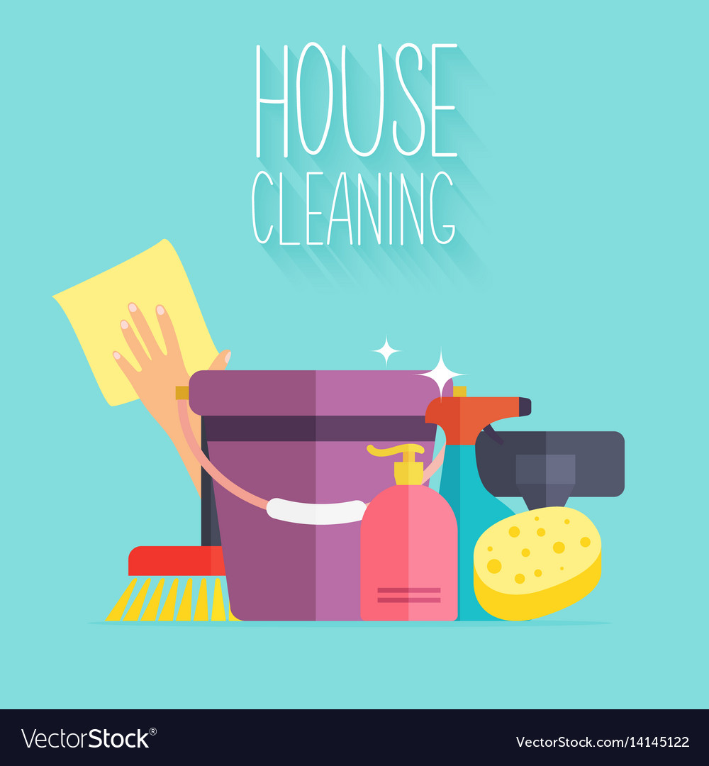 House cleaning poster template for cleaning Vector Image