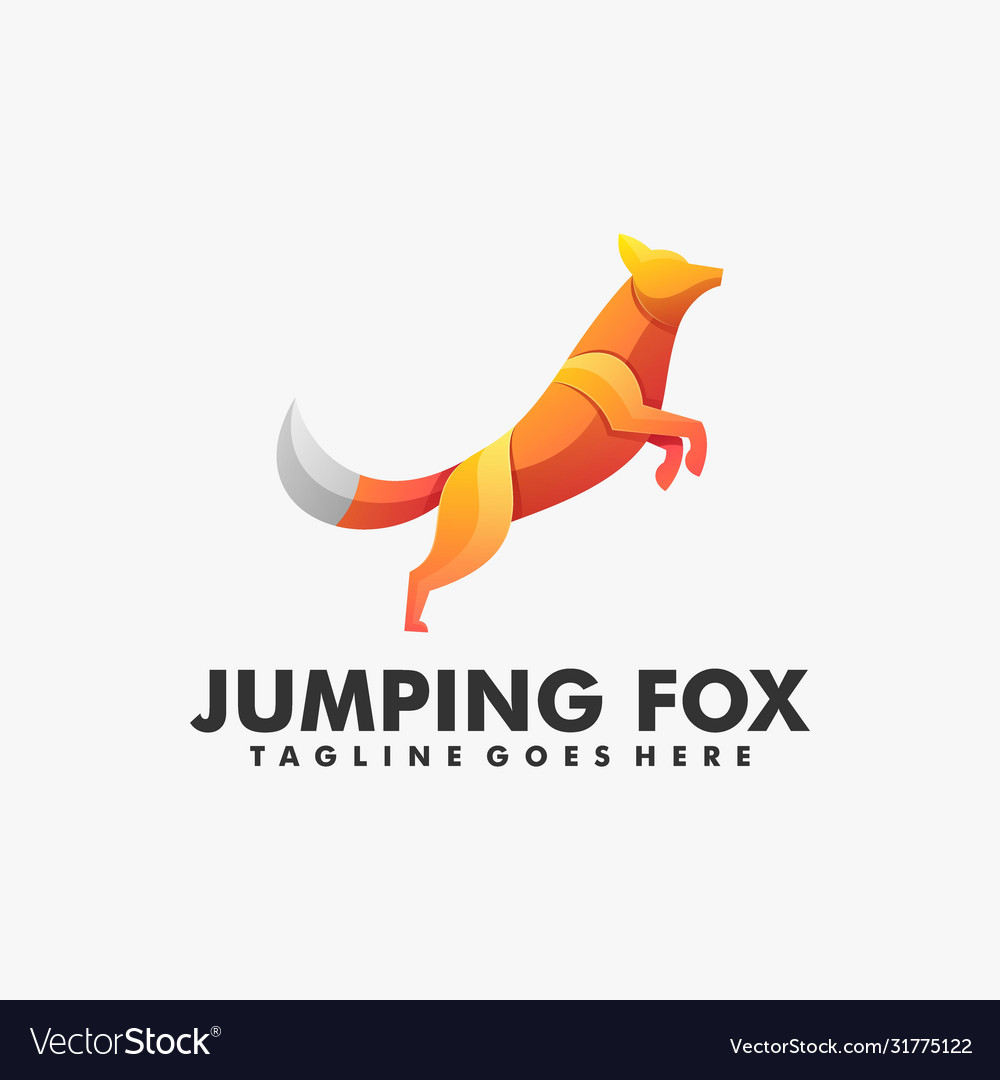 Logo jumping fox gradient colorful style