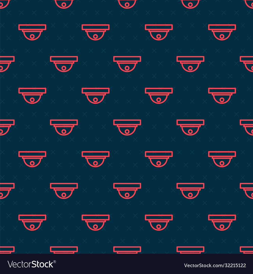 Red line motion sensor icon isolated seamless vector image Red line motion sensor icon isolated seamless