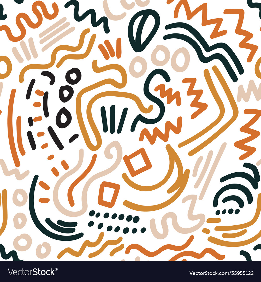 Seamless abstract pattern with hand-drawn doodle