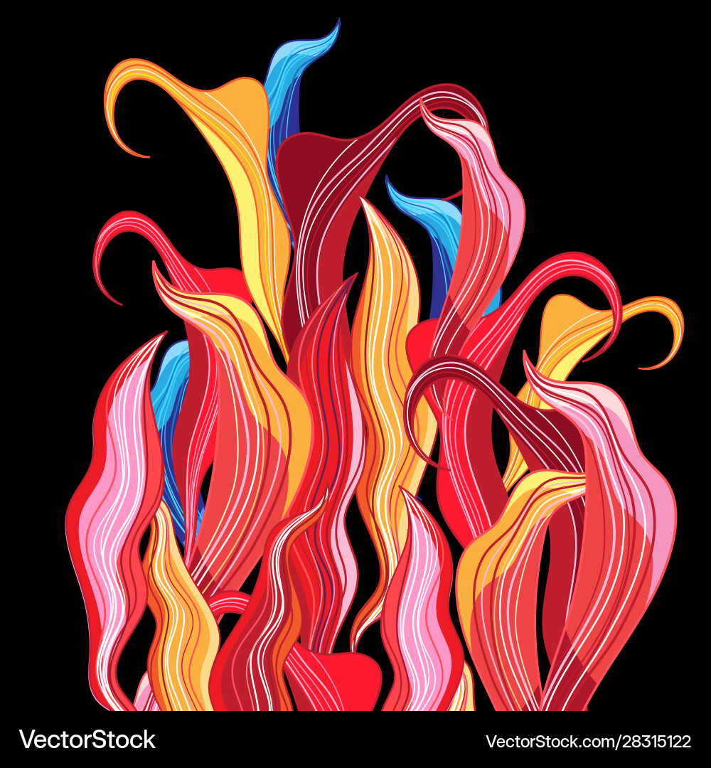 Seamless lovely fiery multicolored floral pattern Vector Image