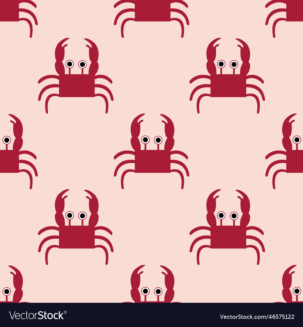 Seamless pattern with crab