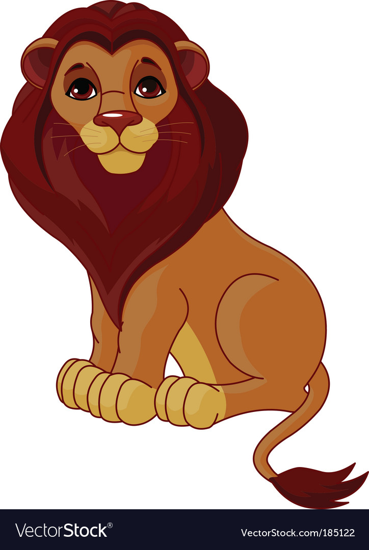 Sitting Lion Royalty Free Vector Image Vectorstock