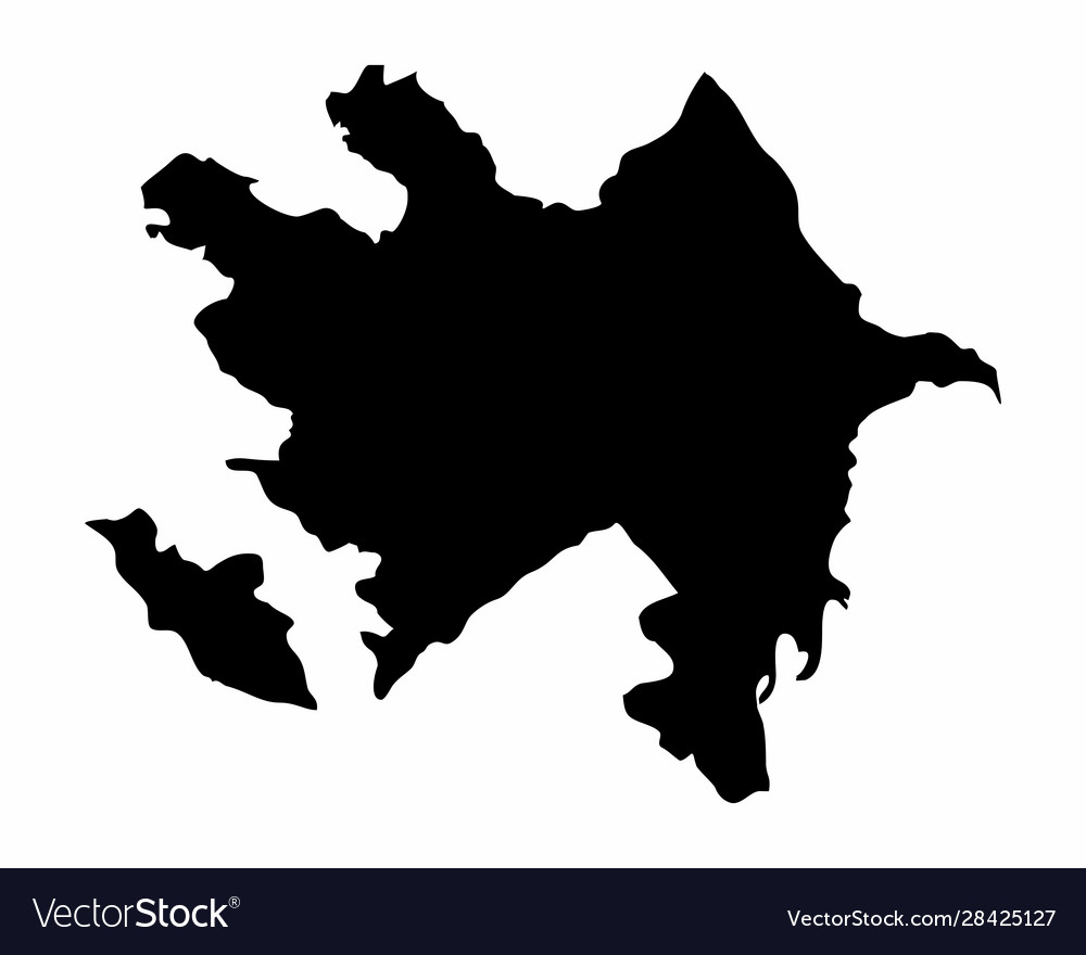 Azerbaijan silhouette map Royalty Free Vector Image