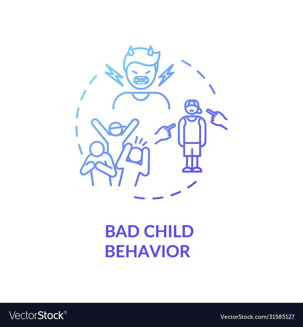 Bad child behavior concept icon