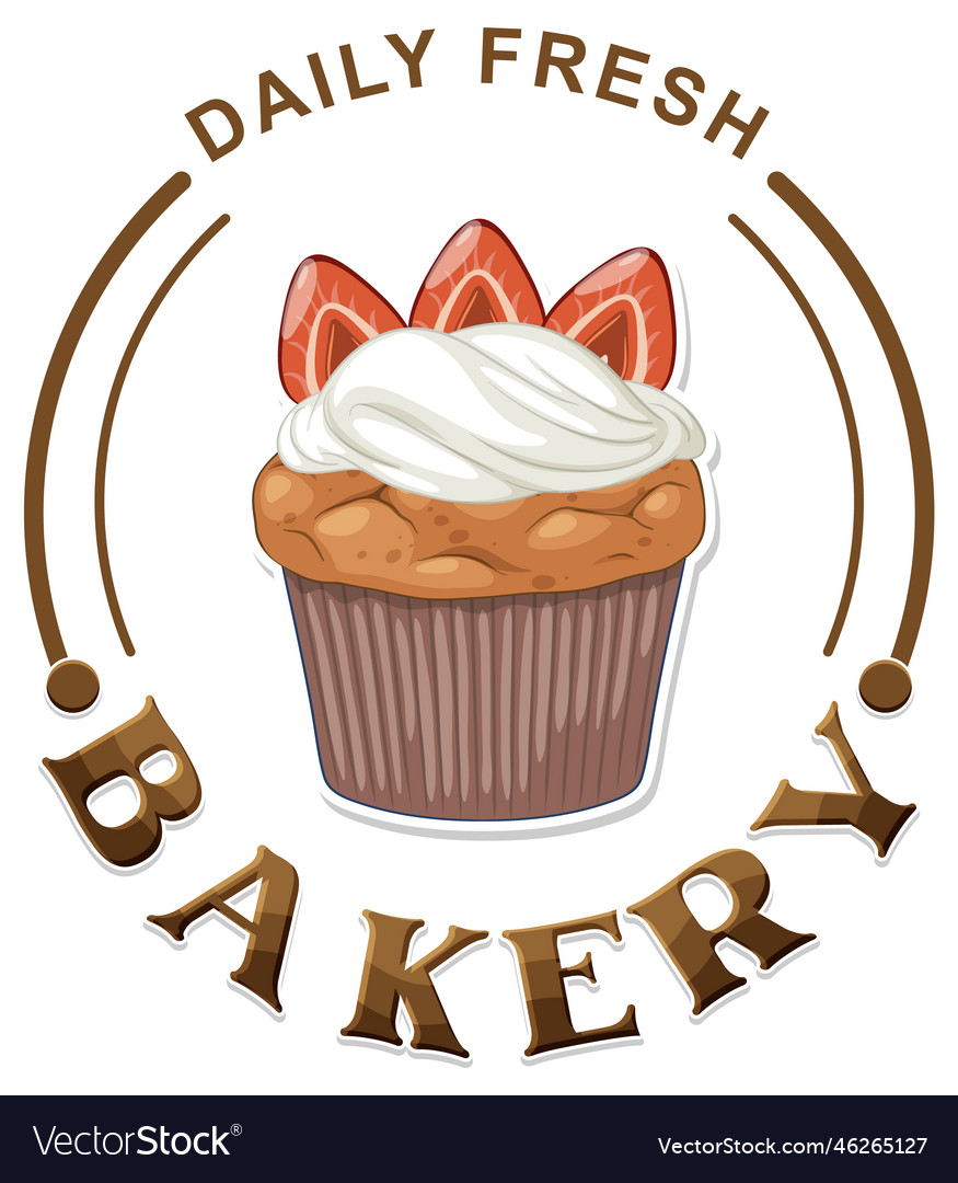 Bakery Banner With Cupcake Royalty Free Vector Image