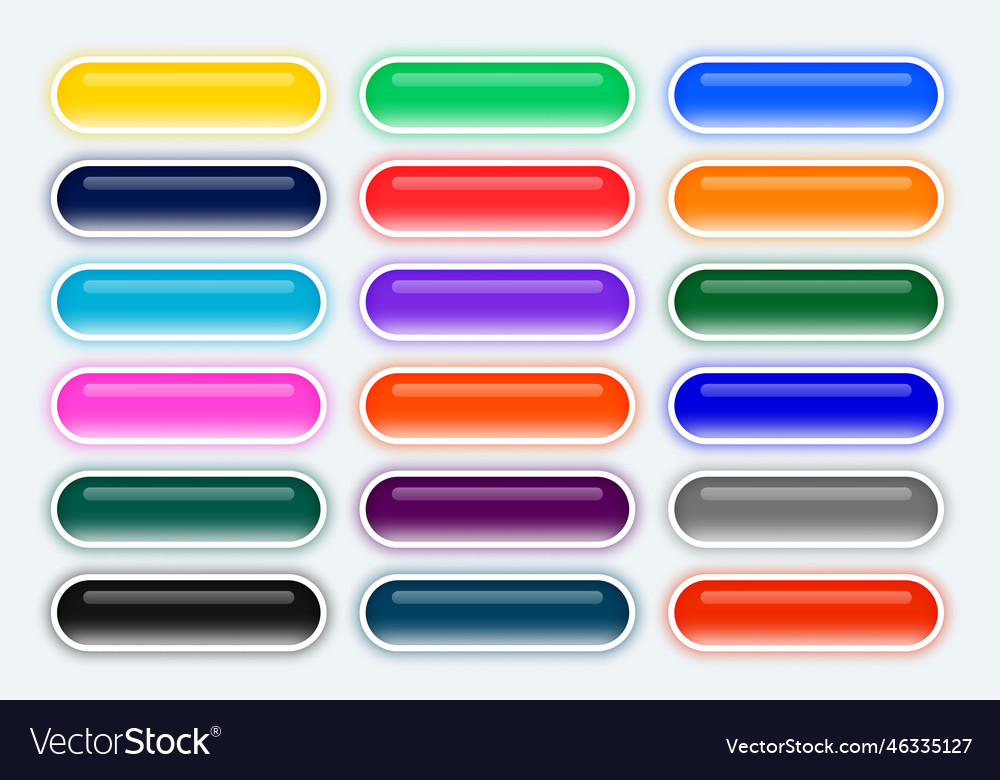 Big set of rounded web wide buttons