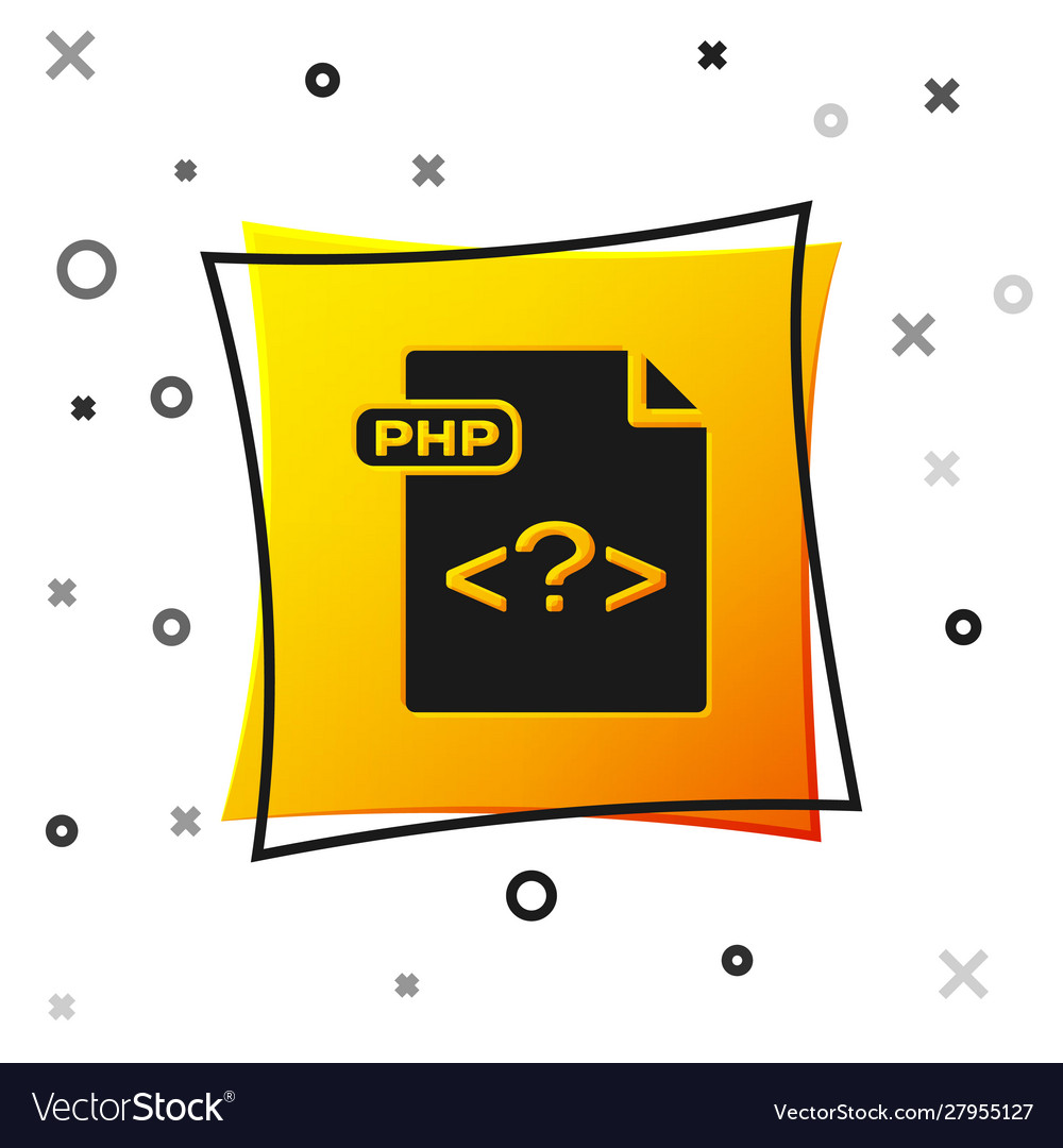 Black php file document download button icon vector image Black php file document download button icon