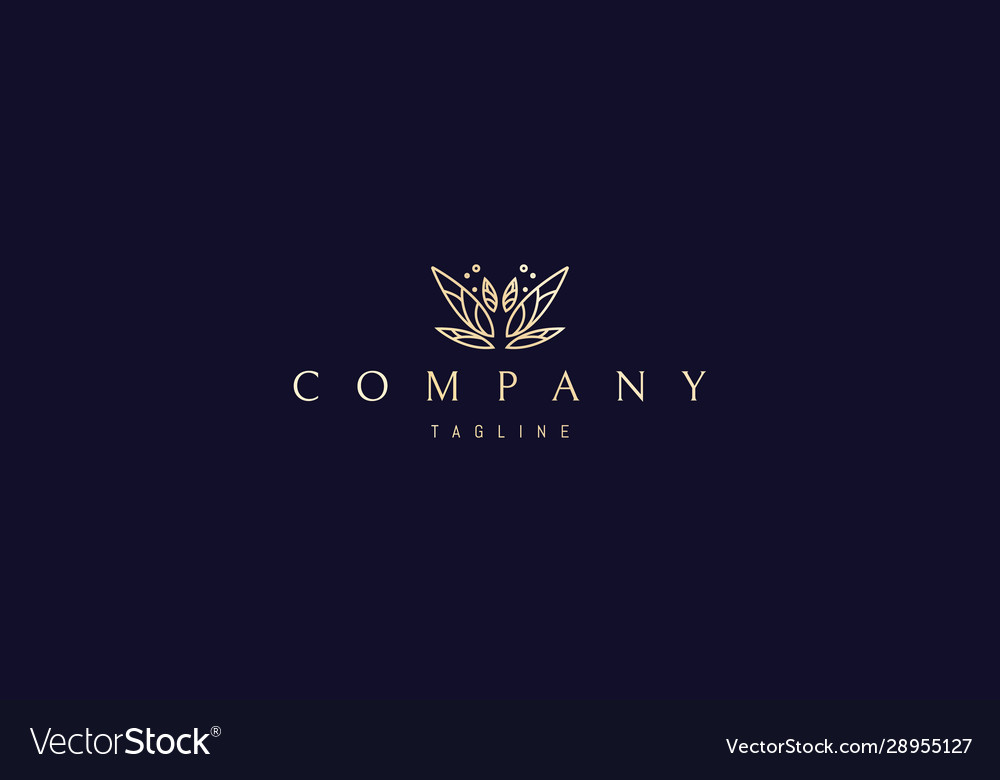 Golden logo on which an abstract image Royalty Free Vector