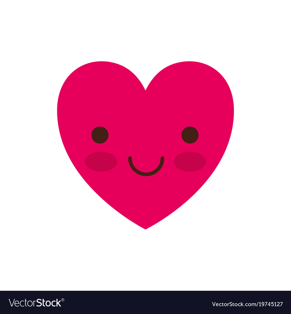 Heart kawaii in smiling expression colorful Vector Image