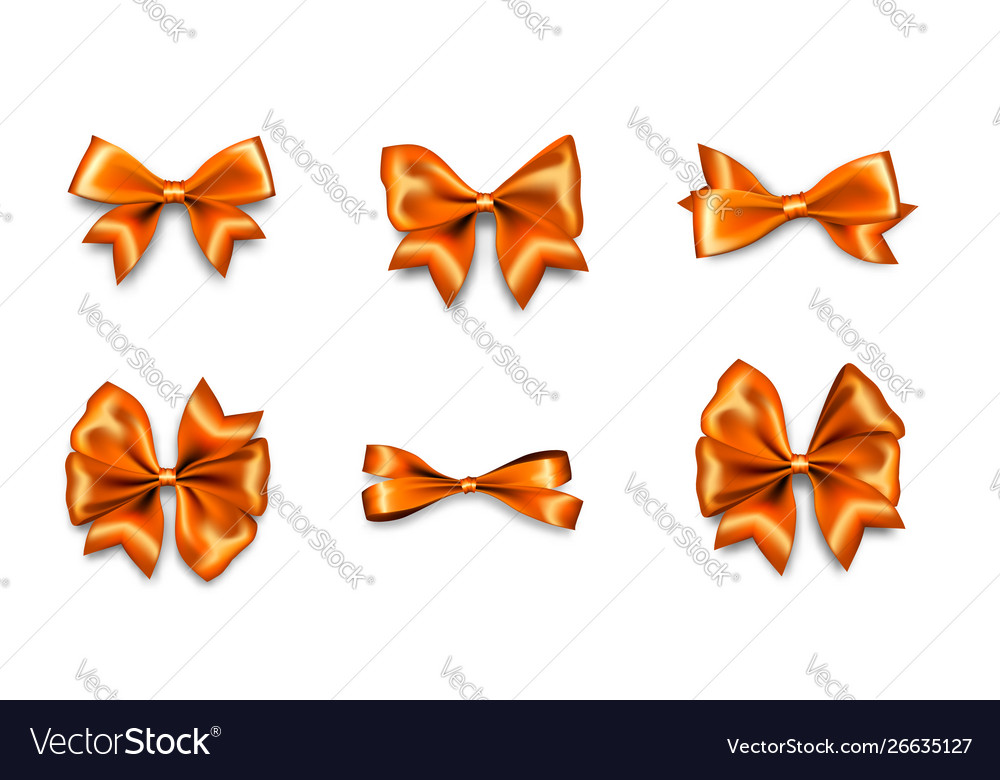 Feiertag Satin Geschenk Schleife Knotenband orange gold