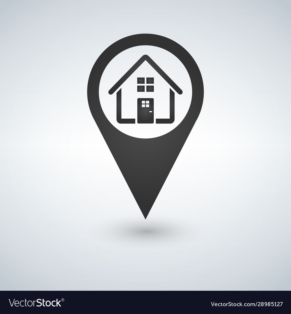 Map pointer markers icon home flat design