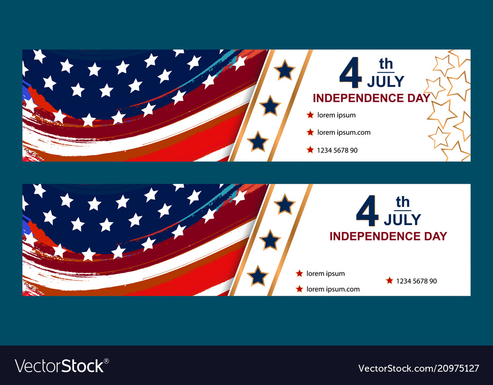 set of fourth of july cards happy independence vector image