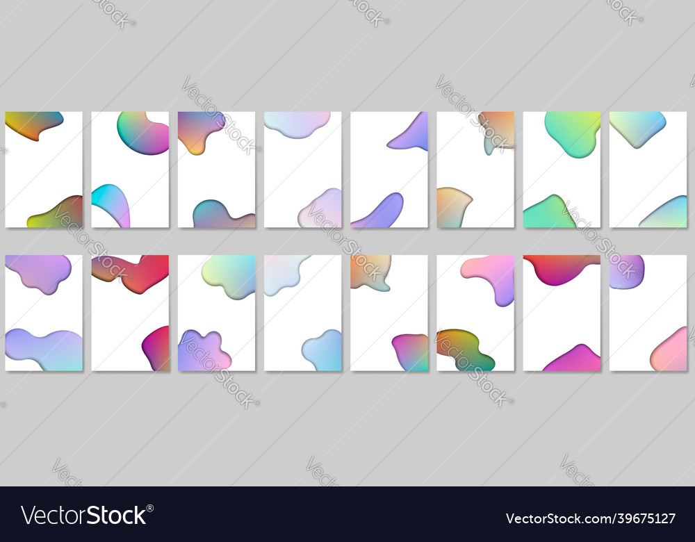 Set of minimal template in paper cut style design vector image Set of minimal template in paper cut style design