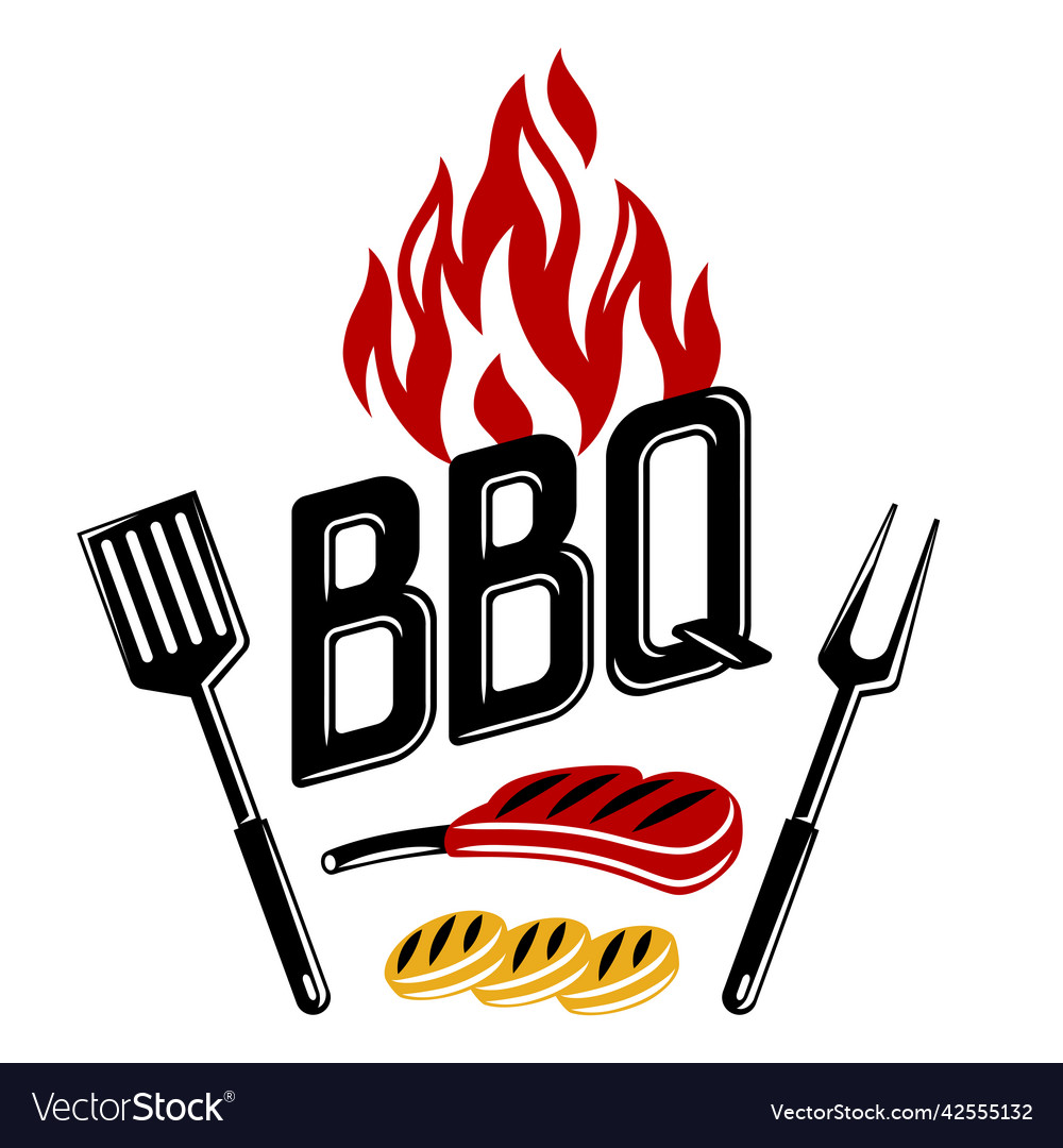 Bbq background with grill objects and icons