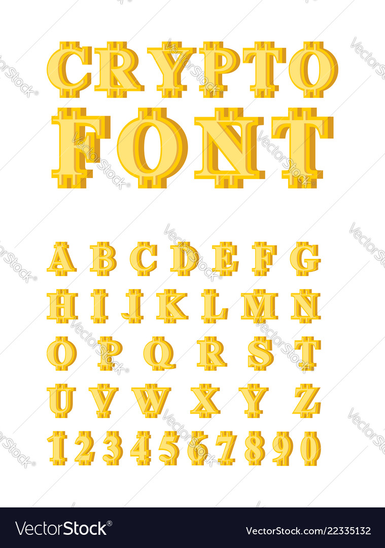 Bitcoin crypto font currency alphabet web