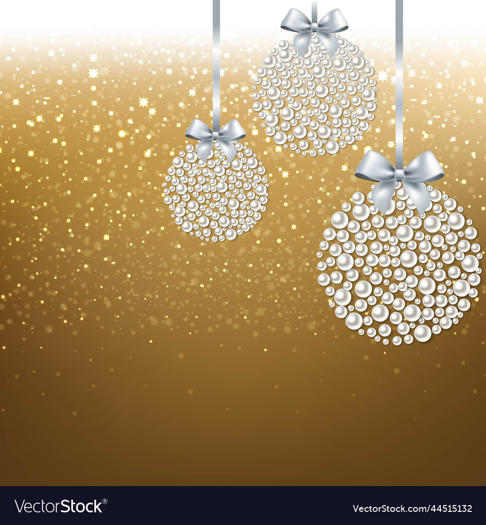 Christmas postcard with silver balls Royalty Free Vector