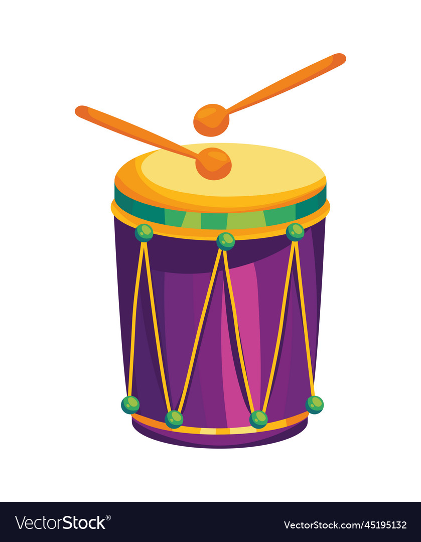 Drum and drumsticks Royalty Free Vector Image - VectorStock