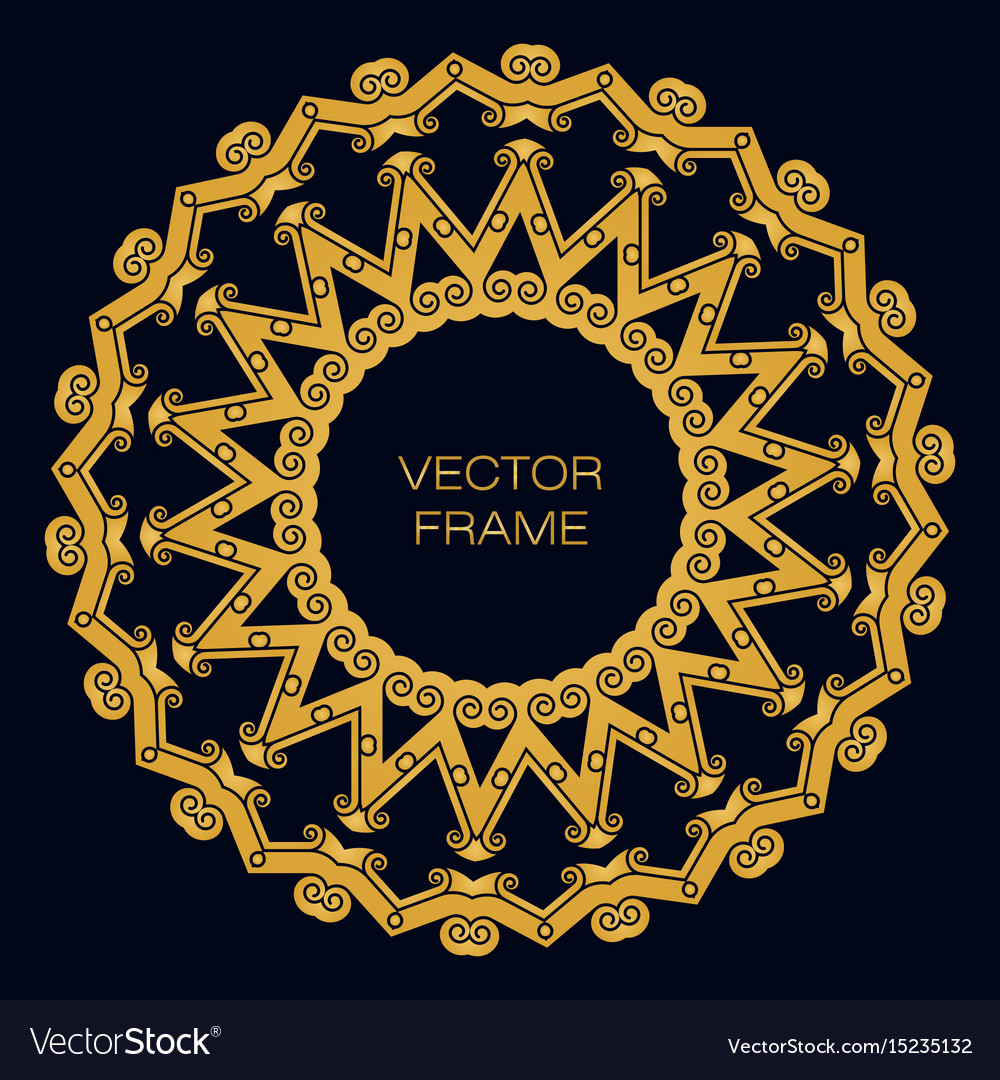 Elegant golden frame in trendy outline style