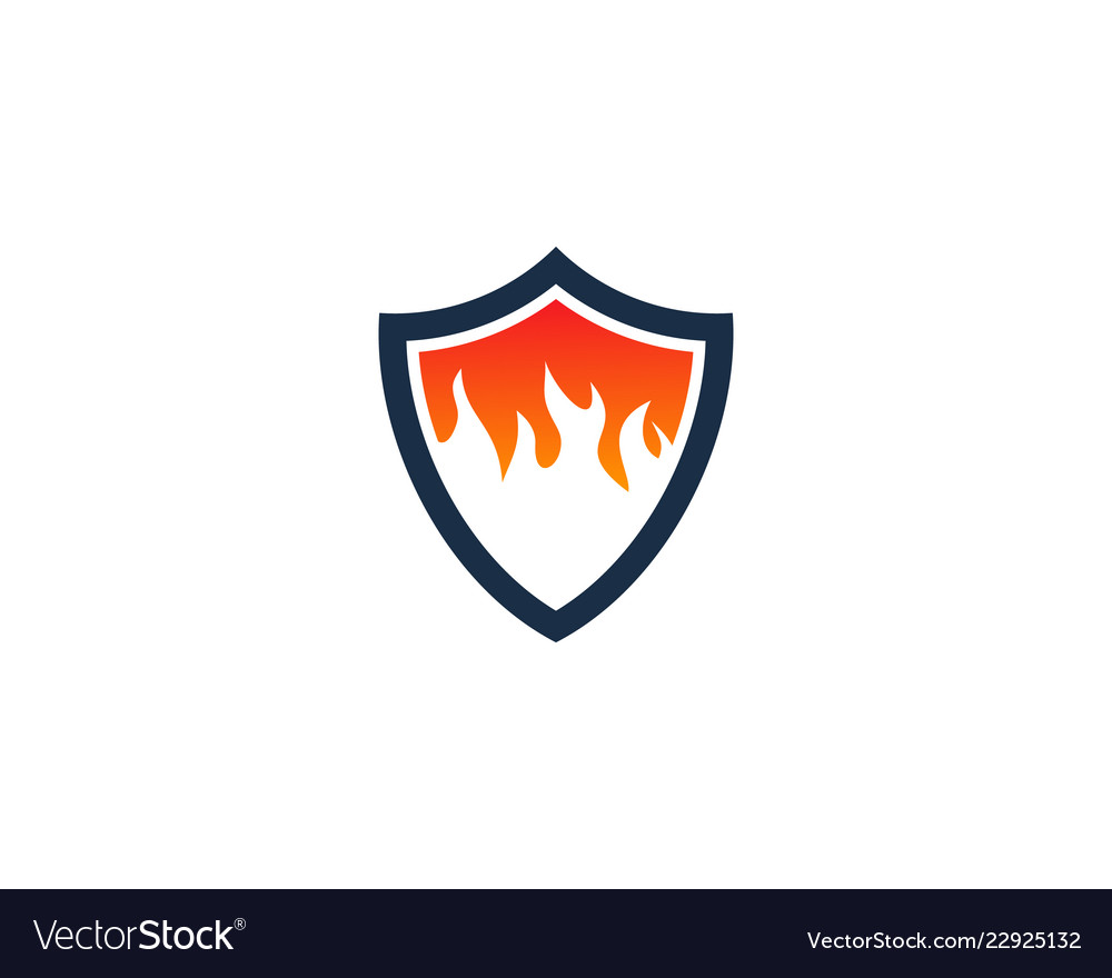 Fire shield logo icon design