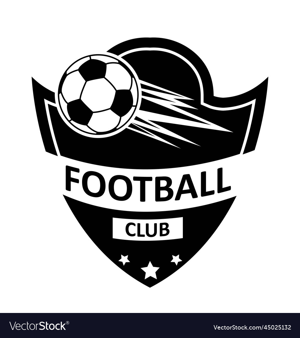 Football badge black Royalty Free Vector Image