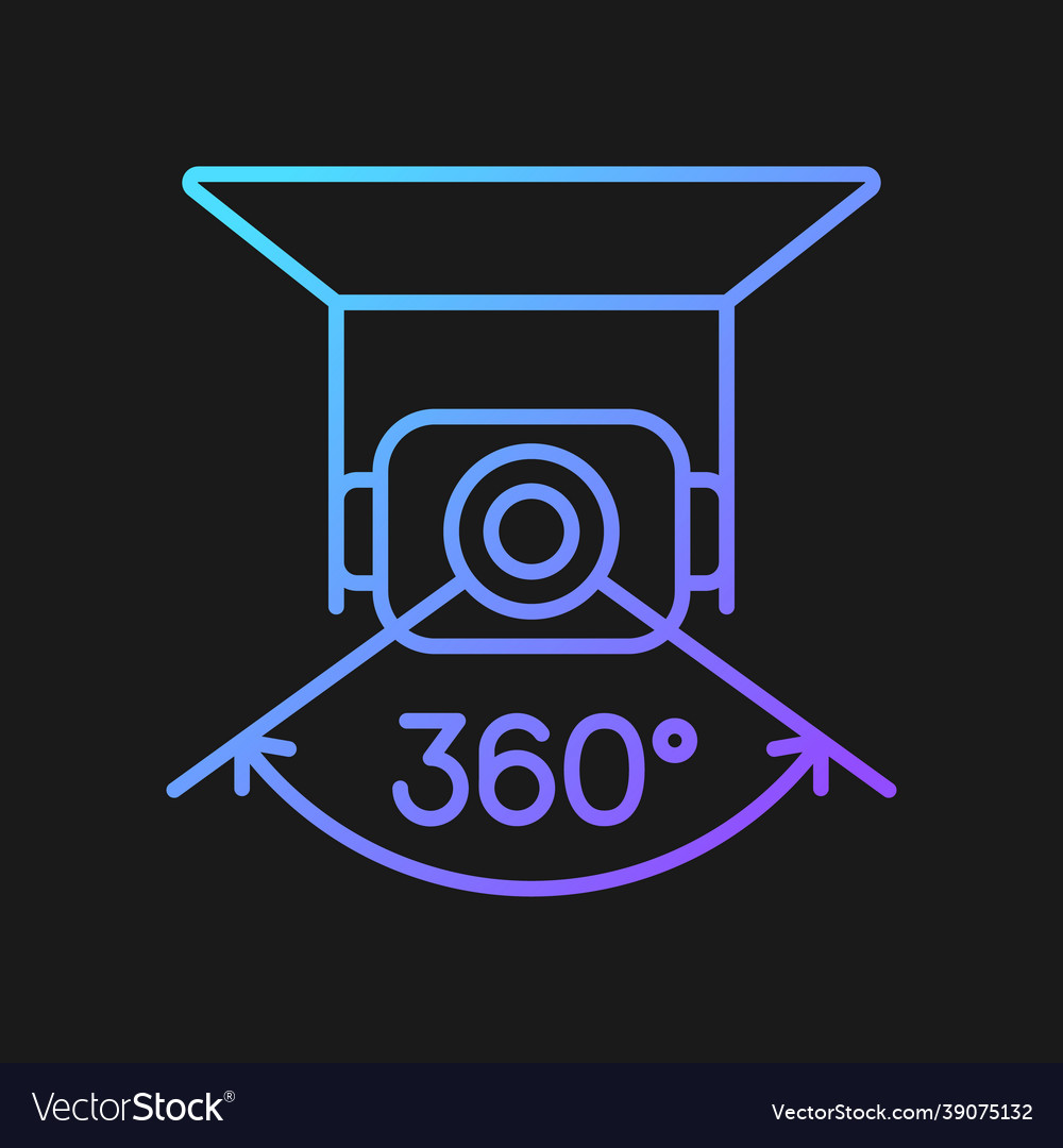 Full camera rotation gradient manual label icon vector image Full camera rotation gradient manual label icon