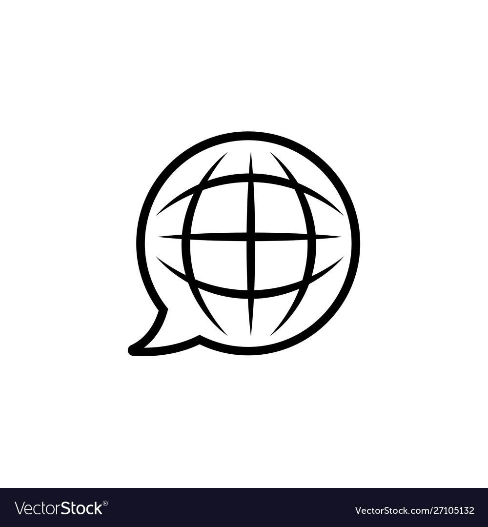 Global chat messages line icon linear style sign vector image Global chat messages line icon linear style sign