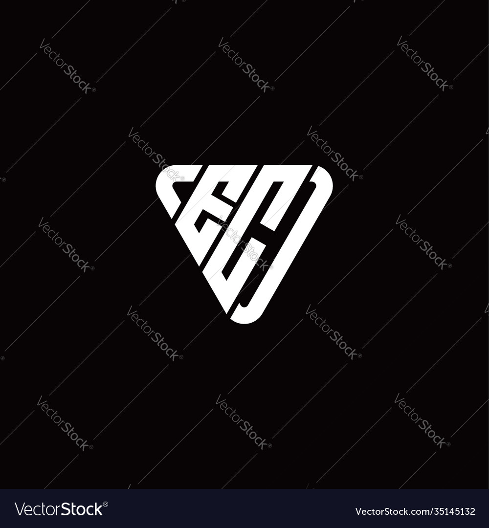 Initial letter e c linked triangle design logo vector image Initial letter e c linked triangle design logo