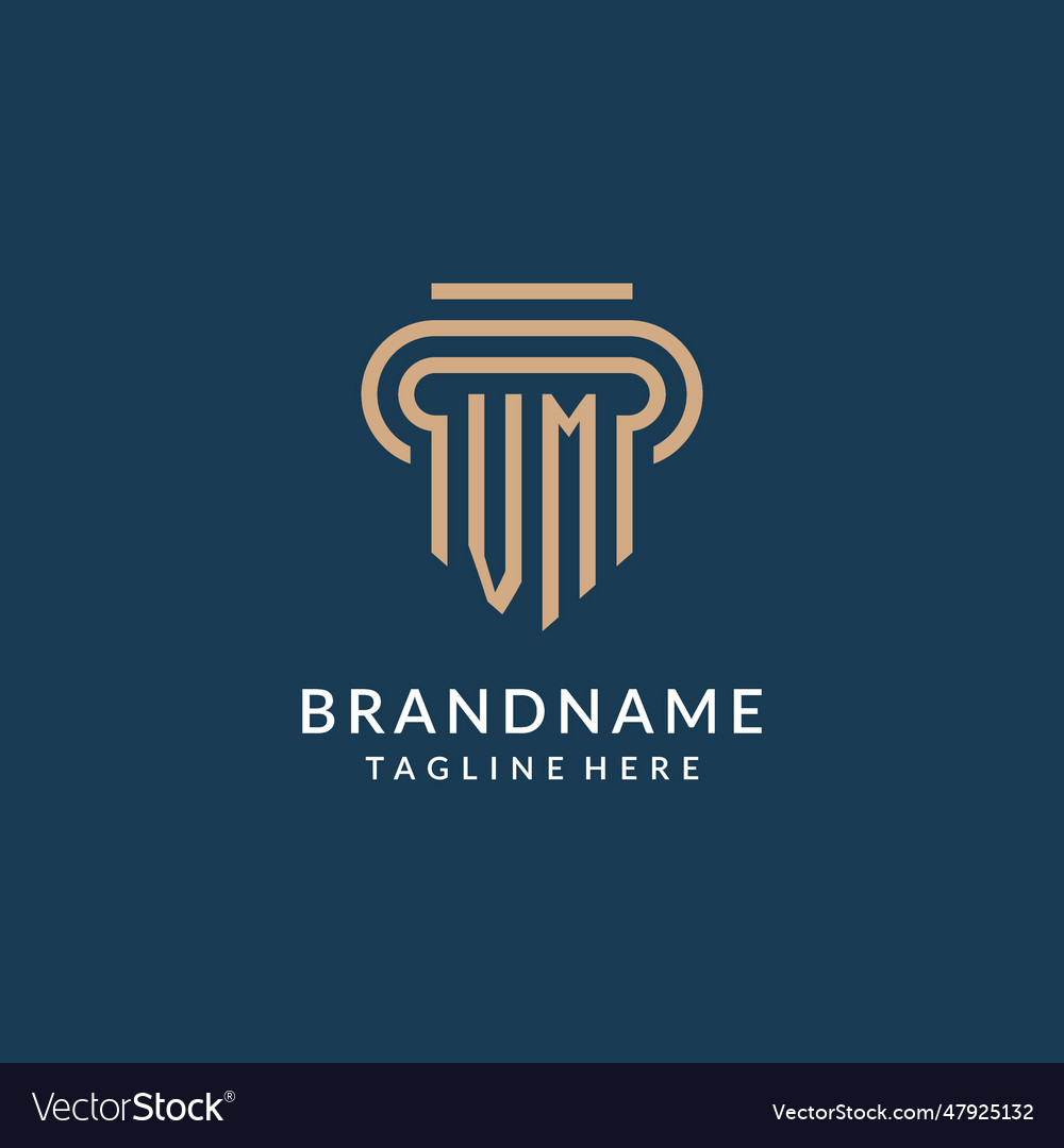 Initial vm pillar logo style luxury modern lawyer