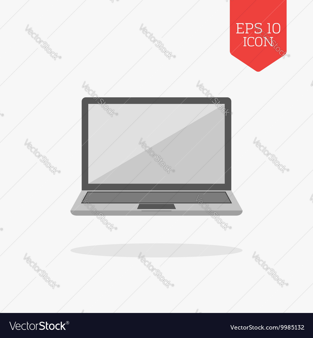 Laptop icon flat design gray color symbol modern