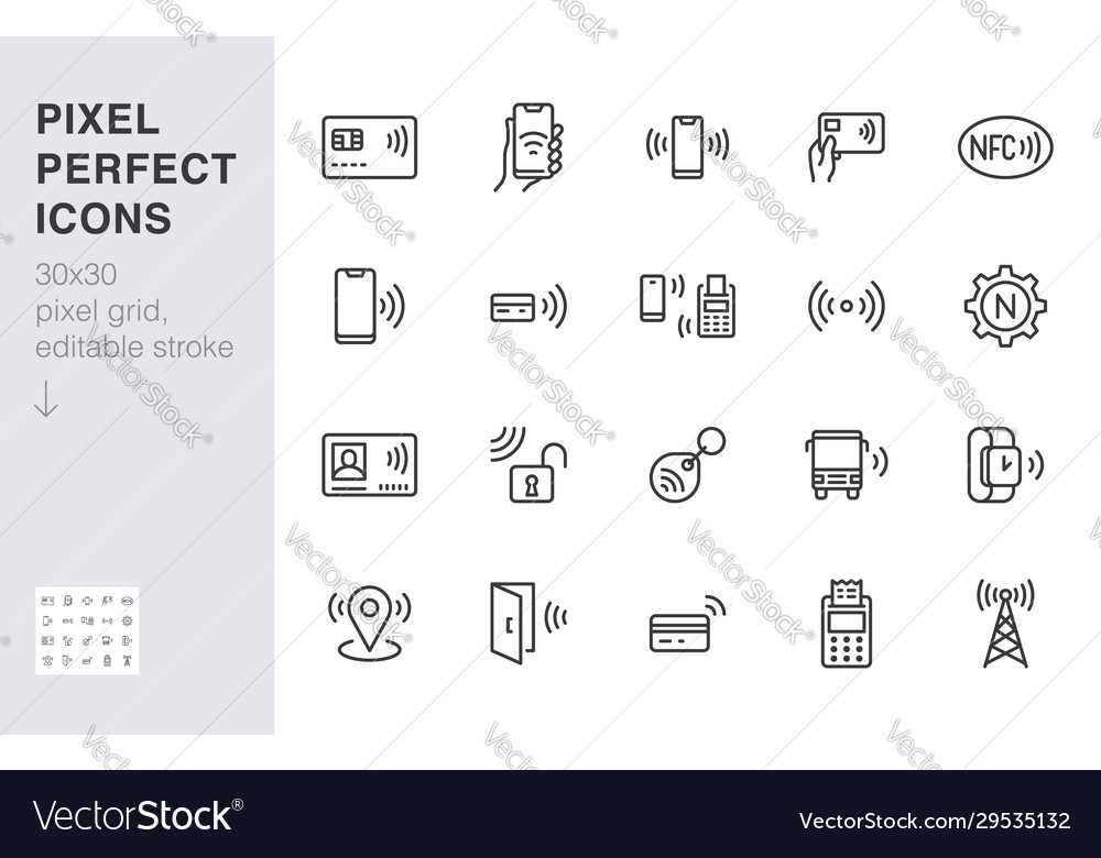 NFC Icon Set - Near Field Communication