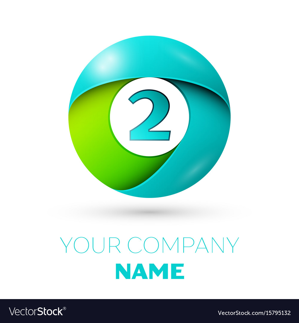 Number two logo symbol in colorful circle Vector Image