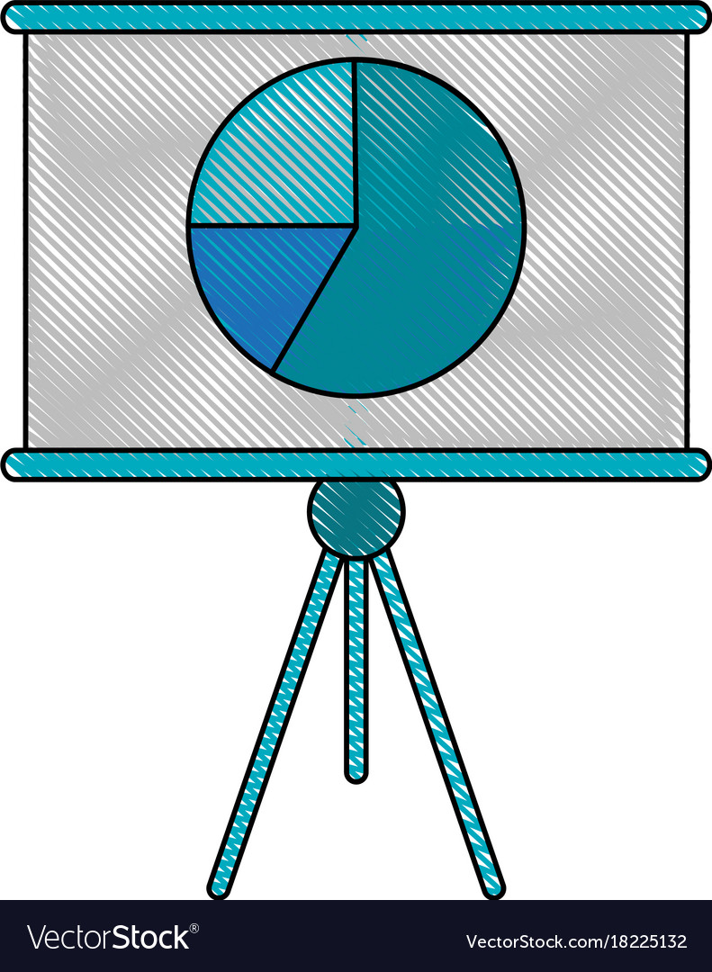 Pie graph chart on board icon image