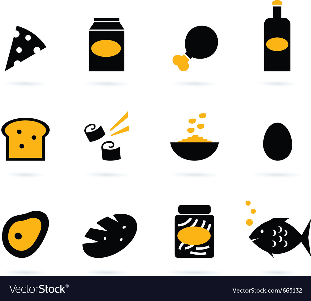 Retro Lebensmittel Icons