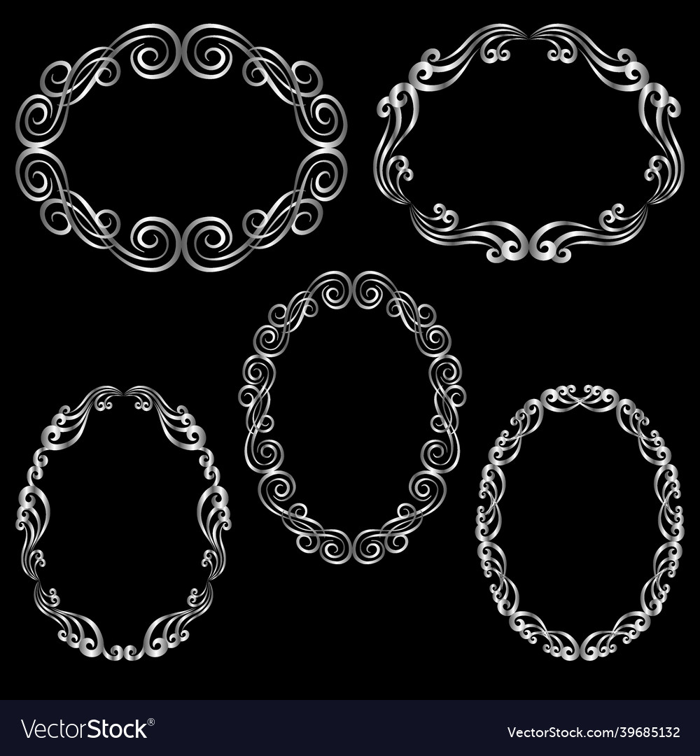 Silver frames Royalty Free Vector Image - VectorStock