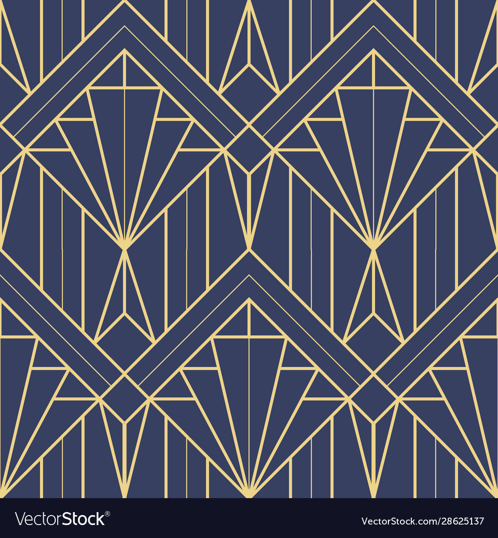 Abstract blue art deco seamless pattern Royalty Free Vector