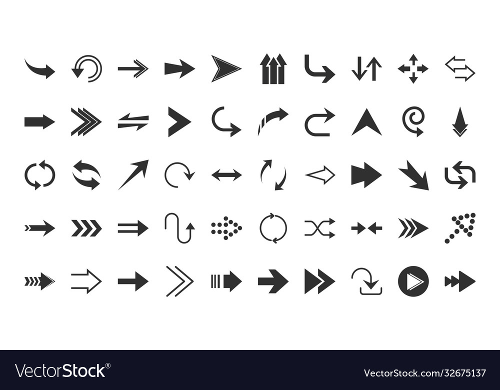Pfeile Richtung Guide Cursor Web-Navigations-Symbole vector image Pfeile Richtung Guide Cursor Web-Navigations-Symbole