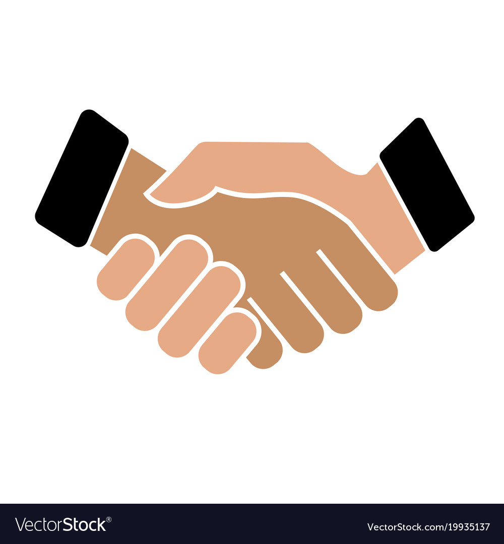 Business handshake icon on white background