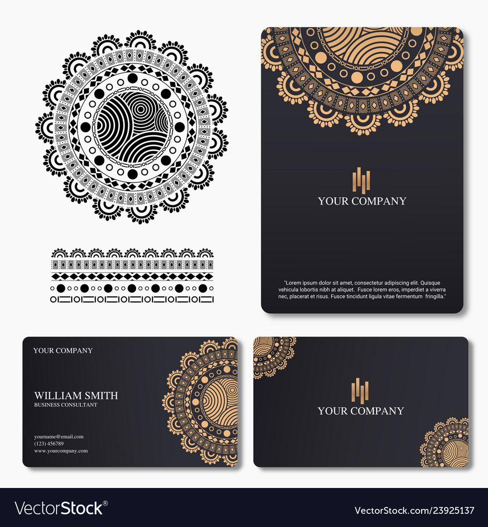 Elegant and luxury business card with mandala