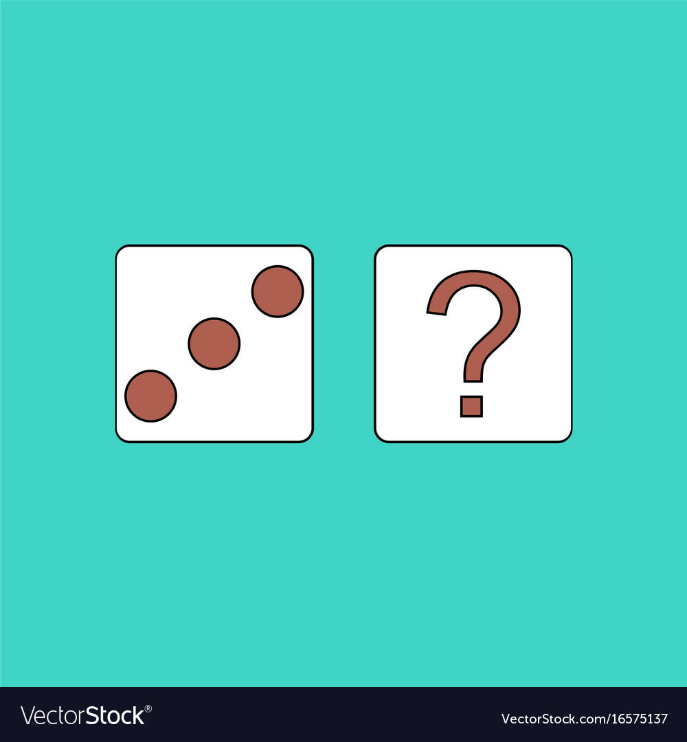 Flat icon design collection dice and question mark