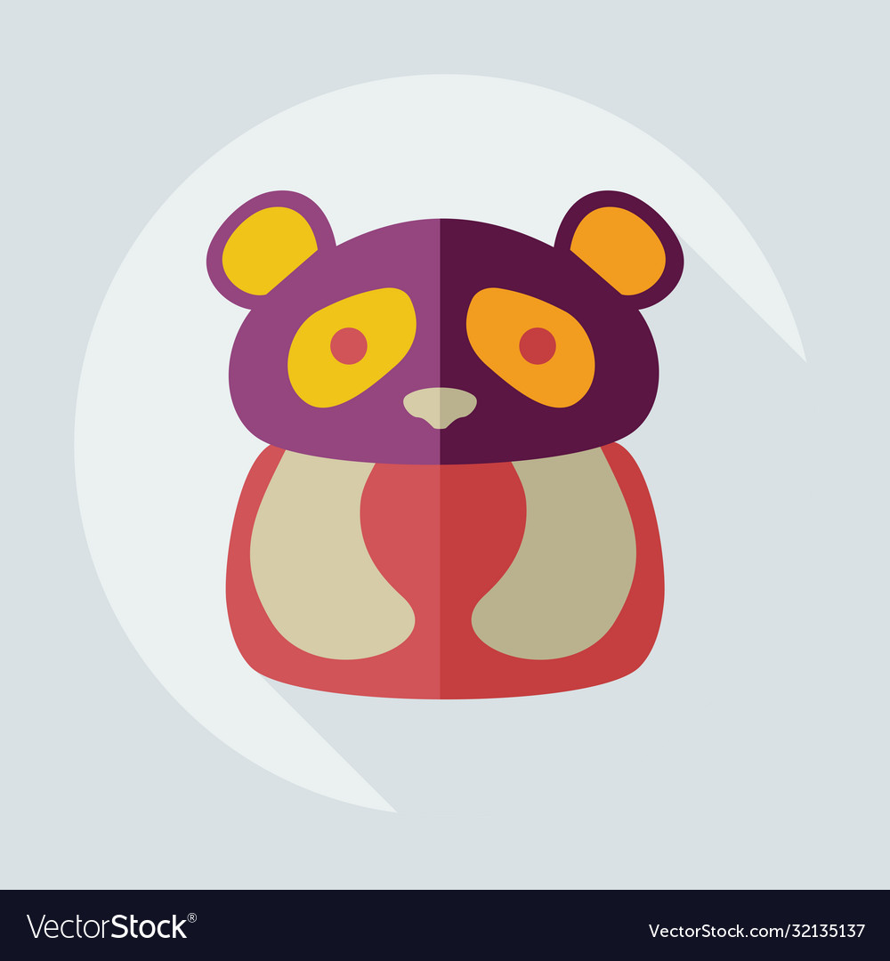 Flat modern design with shadow icons pandas Vector Image