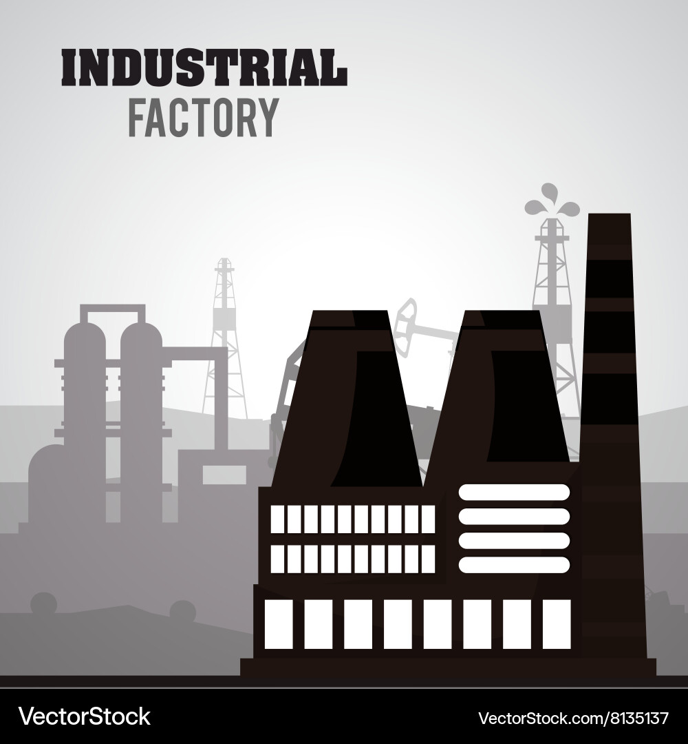 Industrial factory design Royalty Free Vector Image
