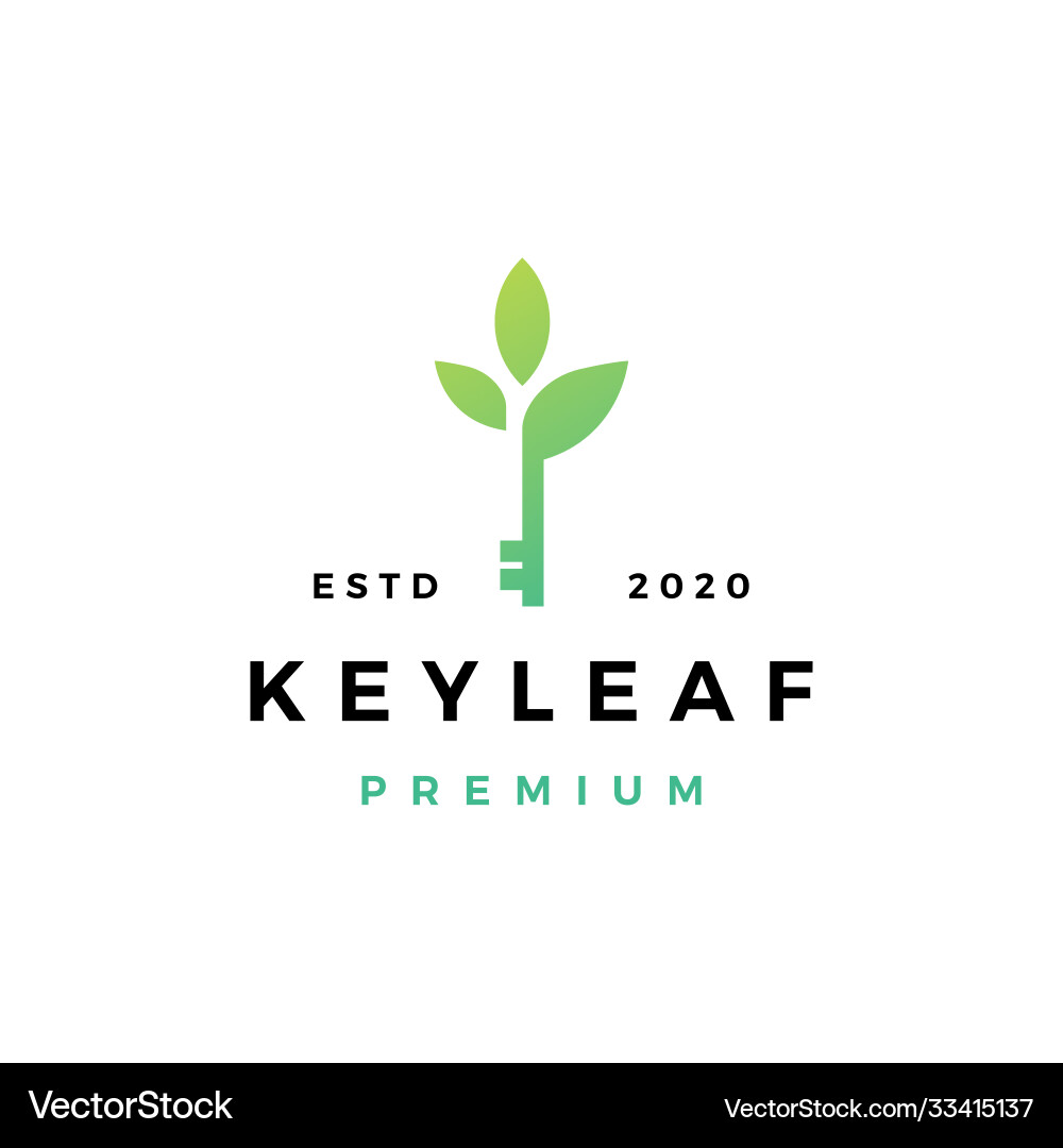 Key Leaf Logo Icon Royalty Free Vector Image Vectorstock