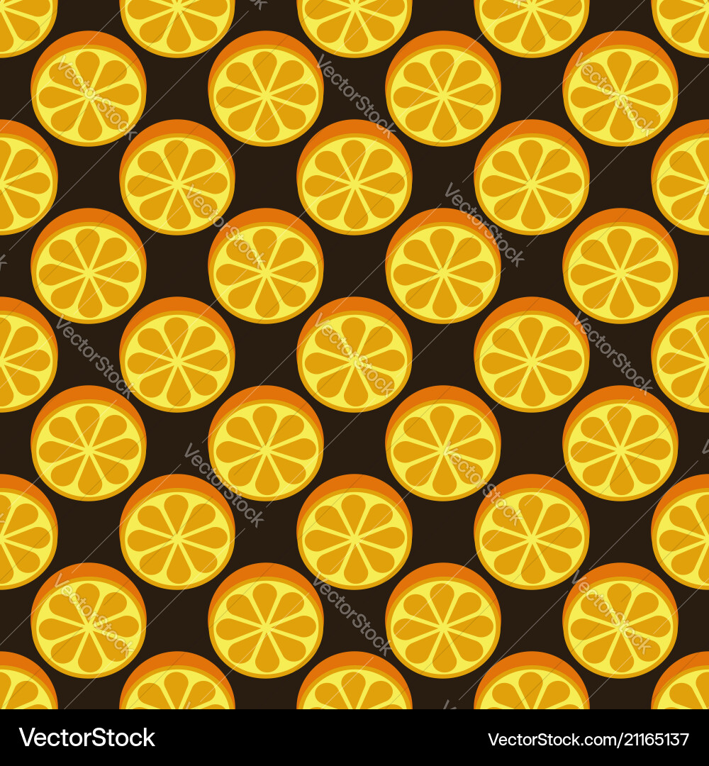 Orange fruit seamless bright pattern Royalty Free Vector