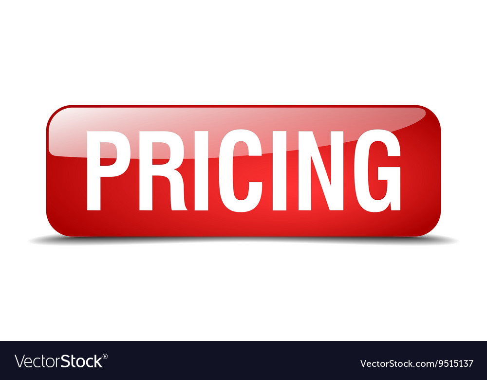 Pricing red square 3d realistic isolated web