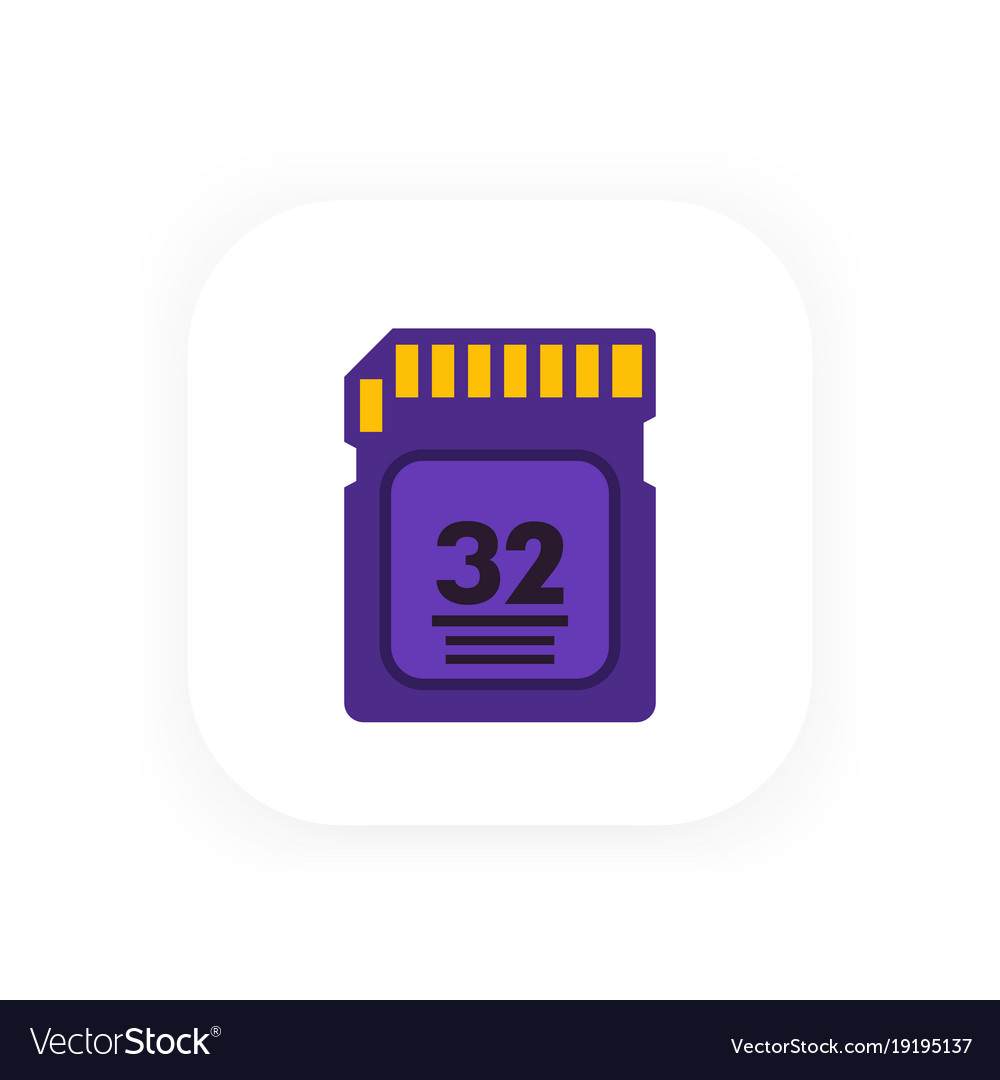 Micro sd card icon flat Royalty Free Vector Image