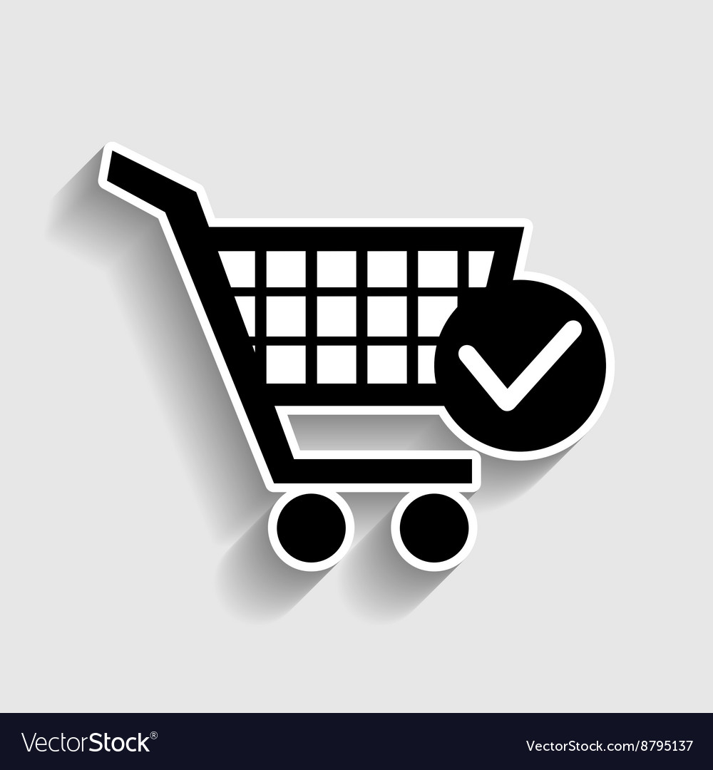 Shopping cart and check mark icon