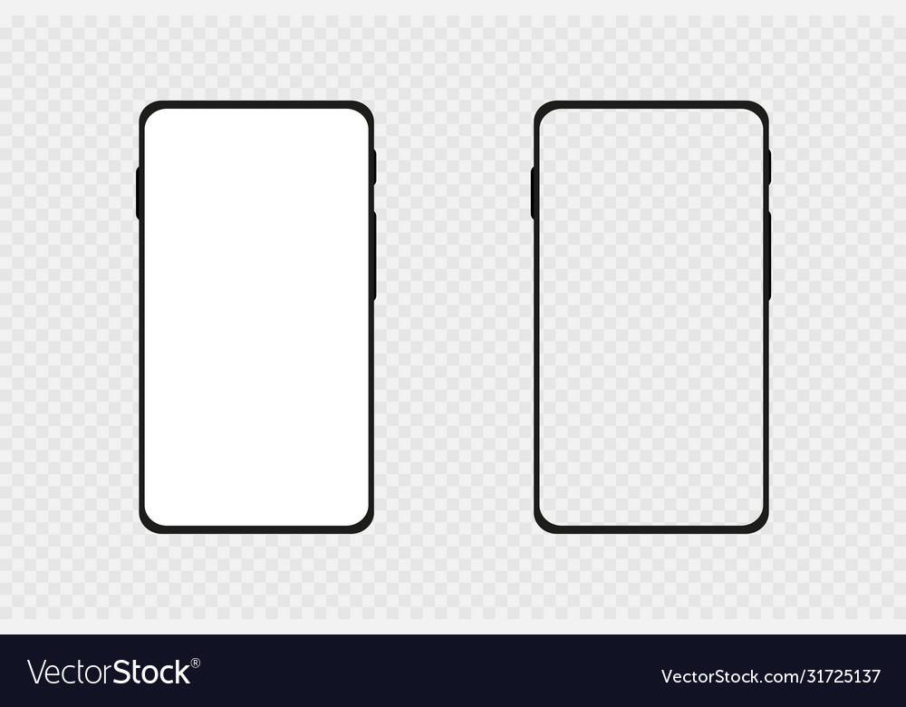 Smartphone mockup on transparent background Vector Image