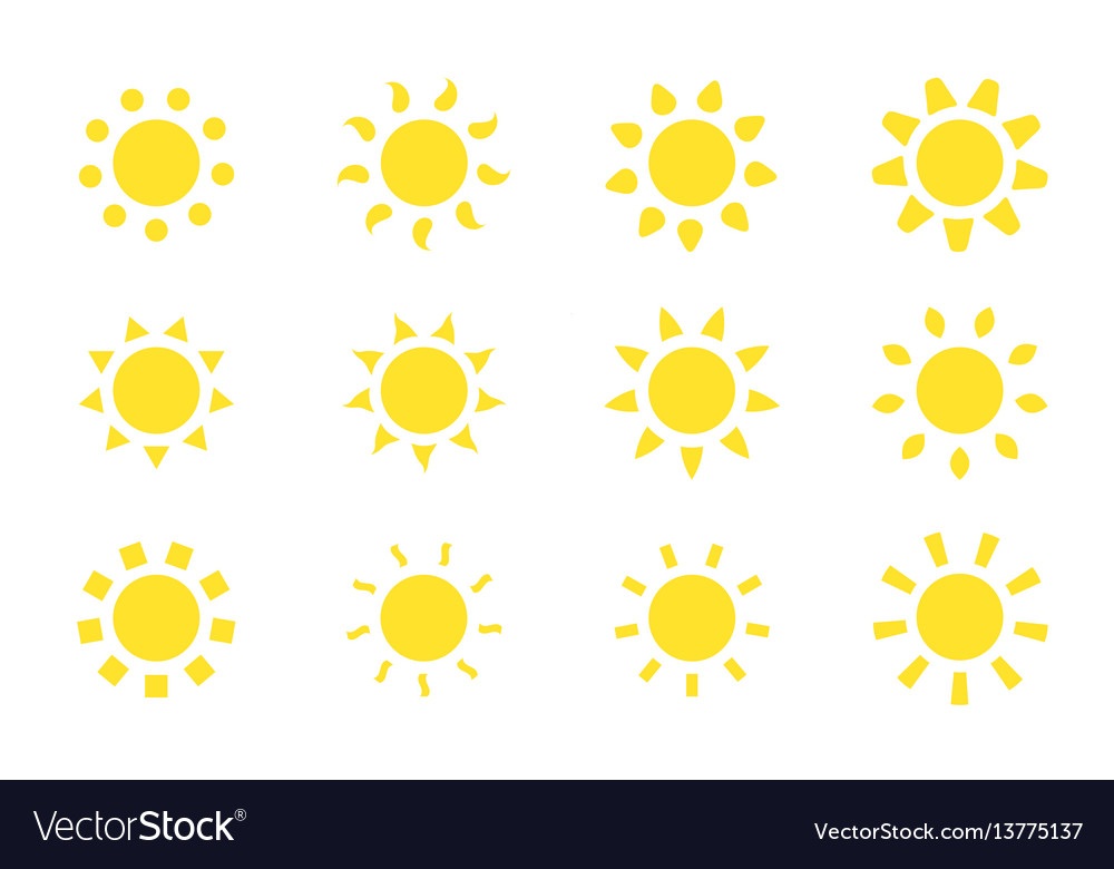 Sun icons set vector image Sun icons set